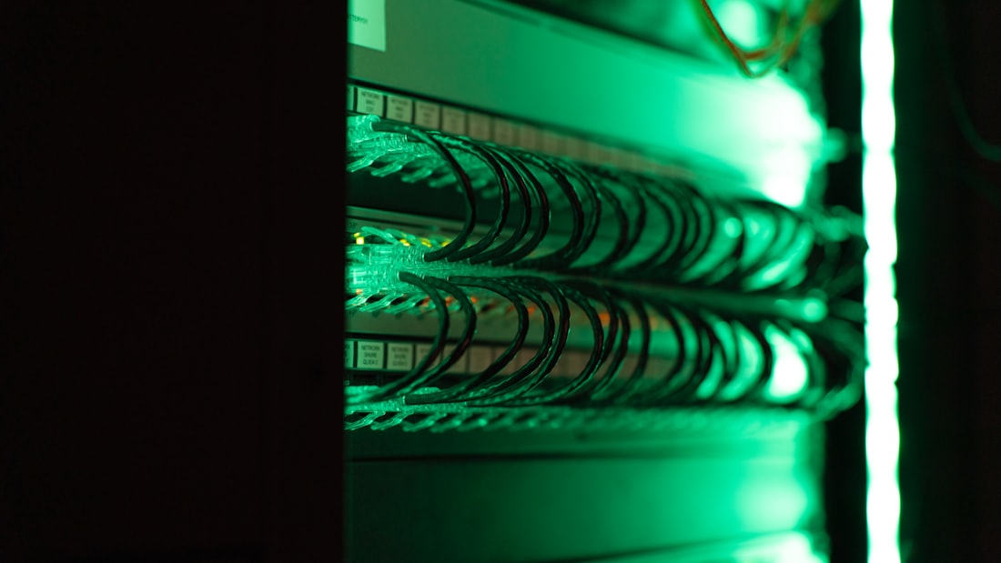 Server hardware mounted and cabled inside a rack